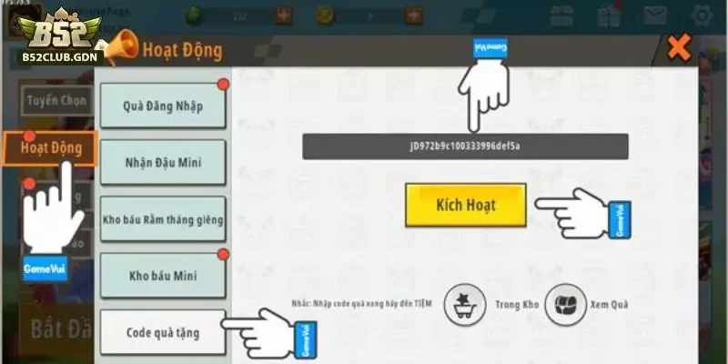 Làm sao để nhận được nhiều giftcode từ B52Club?